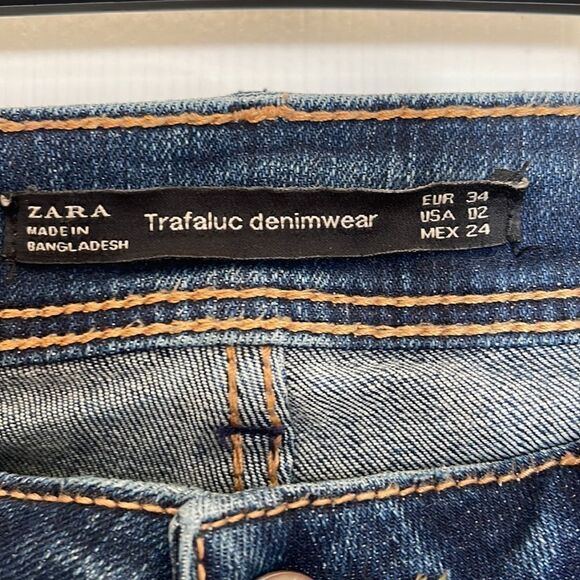 ZARA Trafaluc denimwear distressed jeans size 2 - Picture 6 of 6